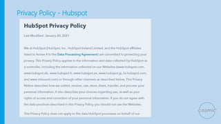 Privacy Policy - Hubspot
 