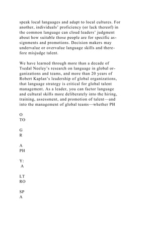 LWhat’s Your Language Strategy It should bind your com.docx