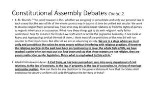 Constitutional Assembly Debates Contd. 2
• K. M. Munshi: "The point however is this, whether we are going to consolidate a...