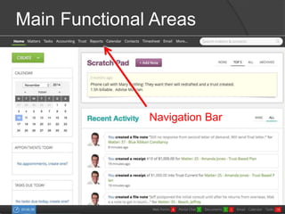 Main Functional Areas 
Navigation Bar 
 