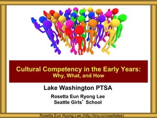 Lake Washington PTSA
Rosetta Eun Ryong Lee
Seattle Girls’ School
Cultural Competency in the Early Years:
Why, What, and How
Rosetta Eun Ryong Lee (http://tiny.cc/rosettalee)
 