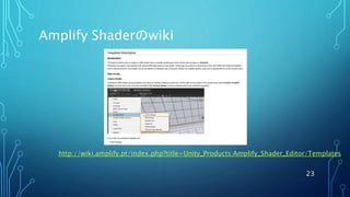23
Amplify Shaderのwiki
http://wiki.amplify.pt/index.php?title=Unity_Products:Amplify_Shader_Editor/Templates
 