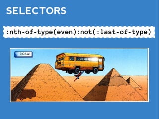 SELECTORS

:nth-of-type(even):not(:last-of-type)
 