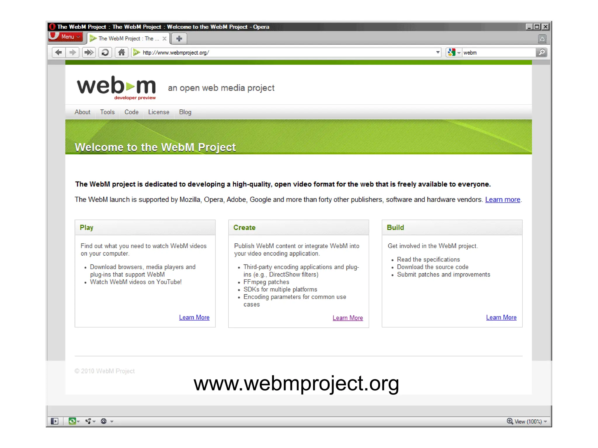 www.webmproject.org
 