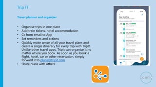 All the parking Apps
- Download them all and prep them
- Pay for parking from your device – don’t have to display a ticket...