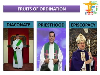 FRUITS OF ORDINATION
DIACONATE EPISCOPACYPRIESTHOOD
 