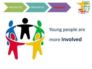 Young people are
more Involved
INQUISITIVE INNOVATIVE INVOLVED
 