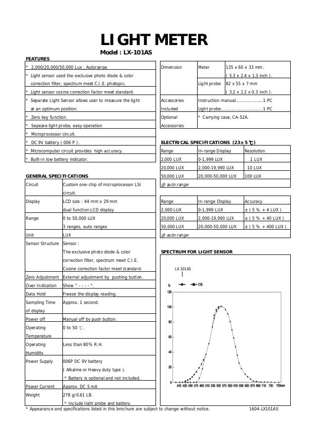 Lutron LX101AS Lux Meter/Light Meter