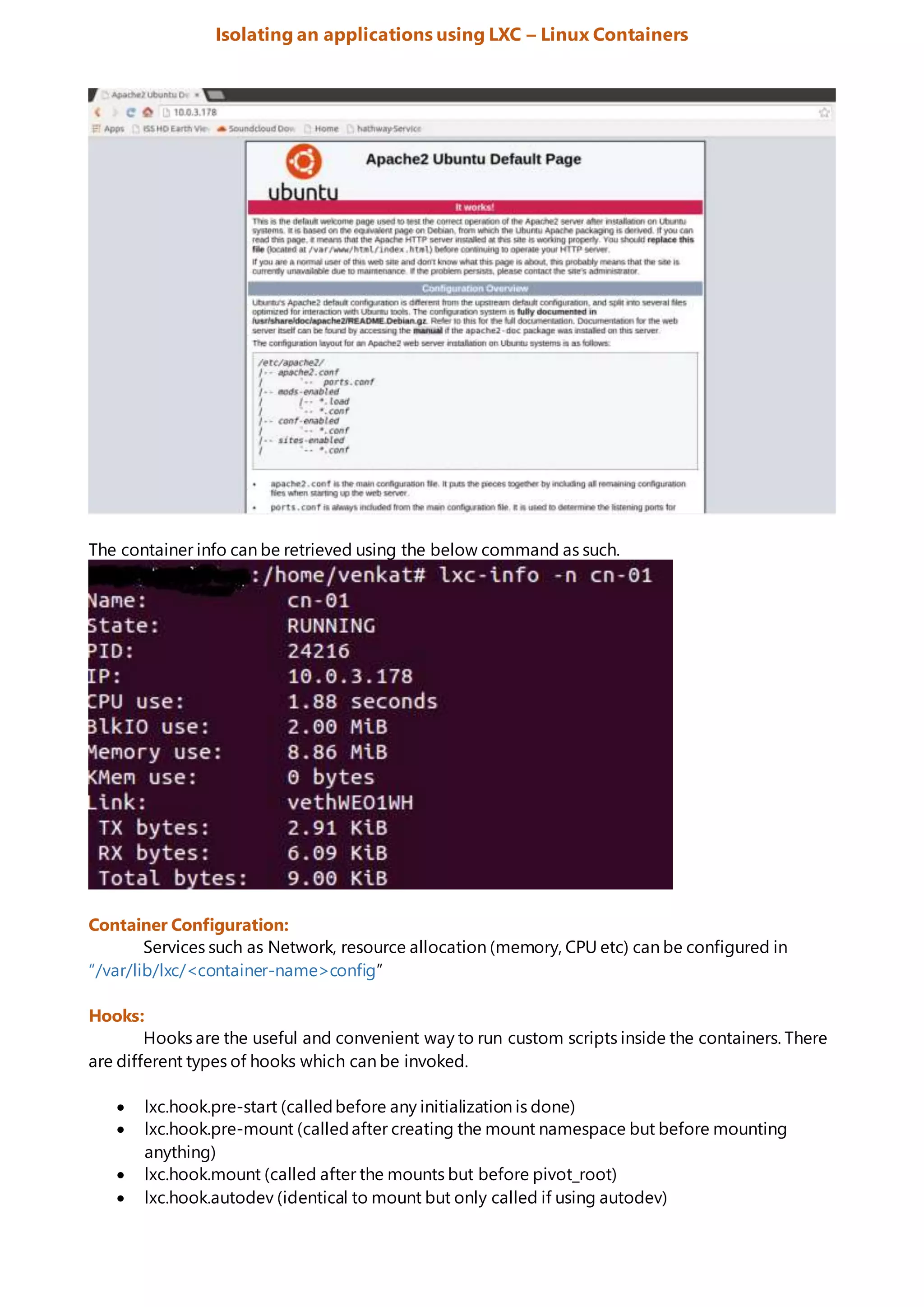 Isolating an applications using LXC – Linux Containers | DOCX