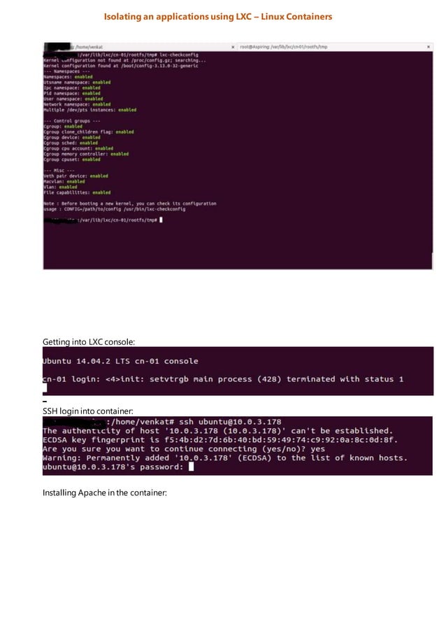 Isolating an applications using LXC – Linux Containers | DOCX