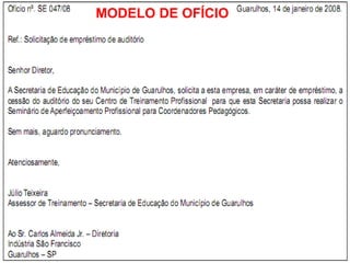 MODELO DE OFÍCIO
 