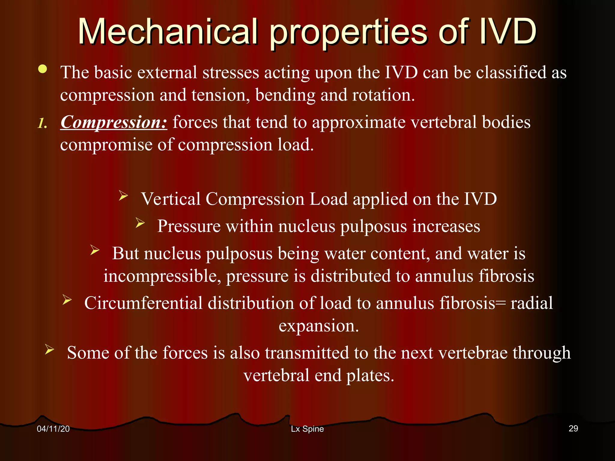 Iv Mechanical Compression Lumbar Spnine: Anatomy, Biomechanics and Pathomechanics | PDF