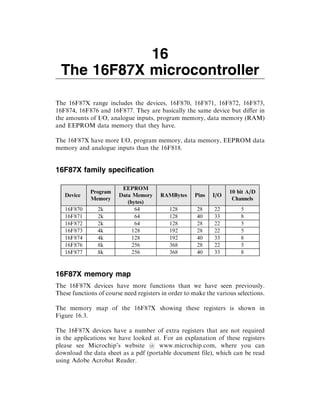 Microcontroladores PIC: Capitulo 16 El microcontrolador 16F87X