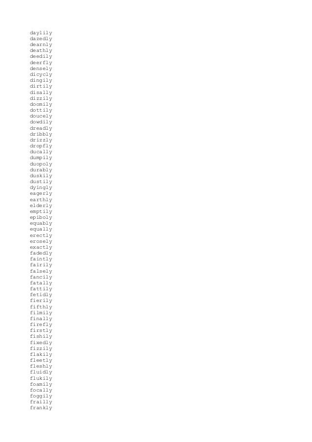 7823 Hypnotic Words Ending With Ly 