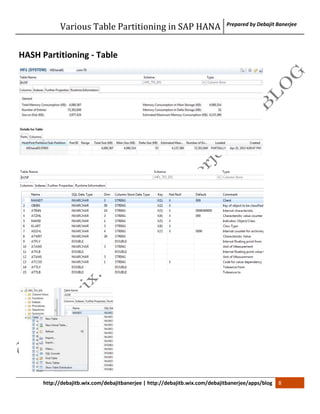 Various Table Partitioning in SAP HANA | PDF