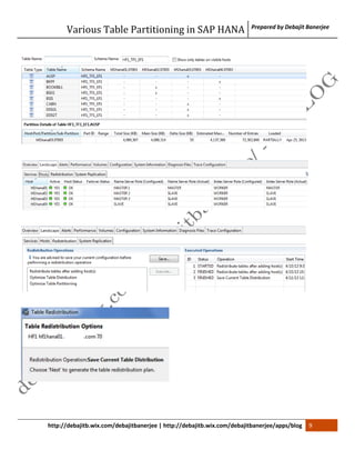 Various Table Partitioning in SAP HANA | PDF