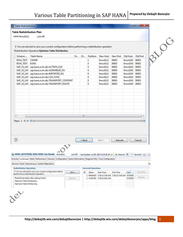 Various Table Partitioning in SAP HANA
