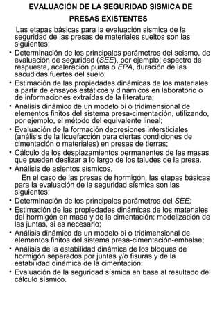 Lyapichev. Curso seguridad sismica de presas según de ICOLD | PPT
