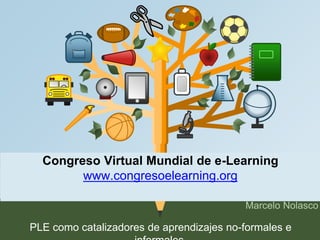 Congreso Virtual Mundial de e-Learning 
Marcelo Nolasco 
www.congresoelearning.org 
PLE como catalizadores de aprendizajes no-formales e 
informales. 
 