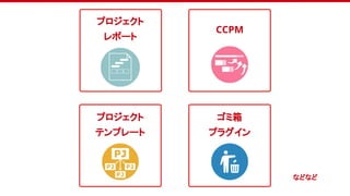 プロジェクト
レポート
CCPM
プロジェクト
テンプレート
ゴミ箱
プラグイン
などなど
 