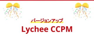 バージョンアップ
Lychee CCPM
 