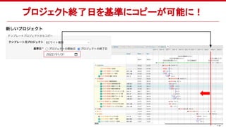 プロジェクト終了日を基準にコピーが可能に！
16
 