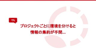 　
プロジェクトごとに環境を分けると
情報の集約が手間…
でも
 