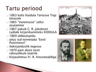 1863-1873 elas pereTartusärkamisaja kirjanik