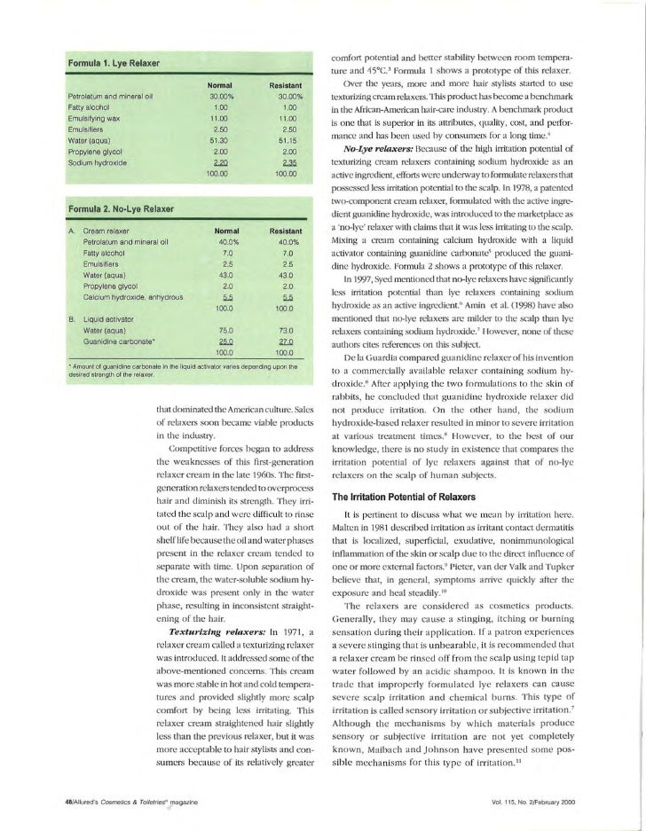 Comparing the Irritation Potential of Lye and NoLye Relaxers