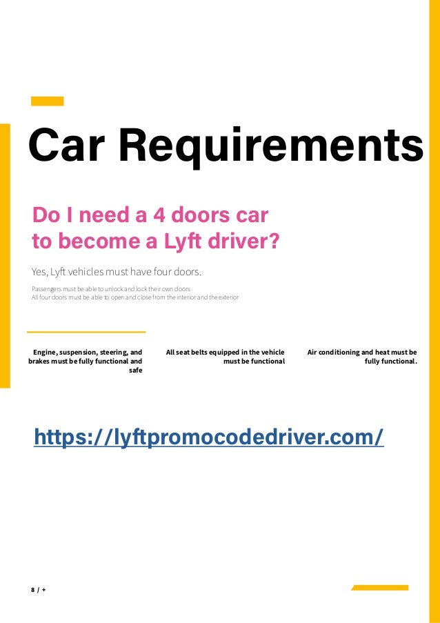 Lyft driver & vehicle Requirements