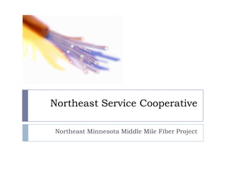 Northeast Service Cooperative
Northeast Minnesota Middle Mile Fiber Project
 