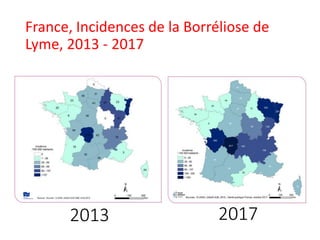 France, Incidences de la Borréliose de
Lyme, 2013 - 2017
2013 2017
 