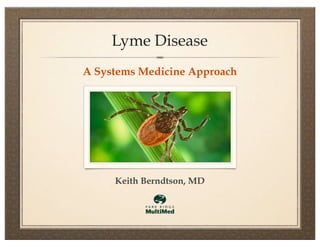 Lyme Disease
A Systems Medicine Approach




     Keith Berndtson, MD
 