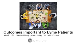 Powered by
Outcomes Important to Lyme Patients
Results of a LymeDisease.org patient survey conducted in 2015
 