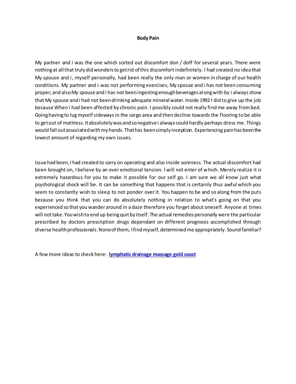 Lymphatic drainage massage gold coast