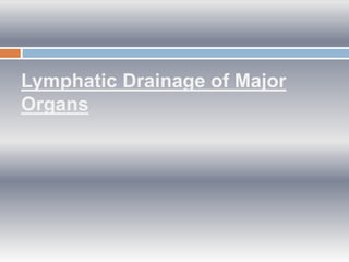 Lymphatic Drainage of Major
Organs
 