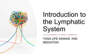 Introduction to
the Lymphatic
System
YOGA LIFE ASANAS AND
MEDIATION
 