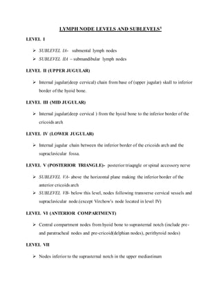 LYMPH NODES OF HEAD AND NECK AND DIFFERENTIAL DIAGNOSIS OF CERVICAL ...