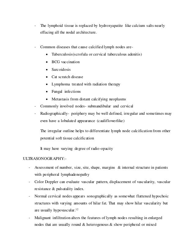 Lymph Nodes Of Head And Neck And Differential Diagnosis Of Cervica