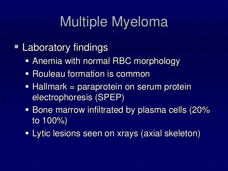 multiple myeloma lab findings