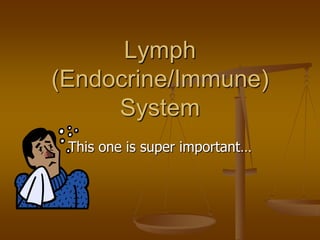 Lymph
(Endocrine/Immune)
     System
 This one is super important…
 