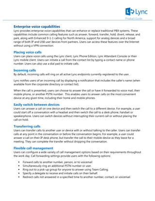 Lync Product Guide from Microsoft and Atidan | PDF | Web Conferencing ...