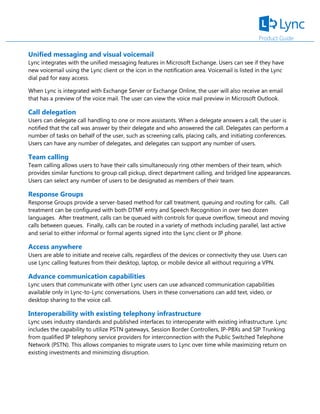 Lync Product Guide from Microsoft and Atidan | PDF | Web Conferencing ...