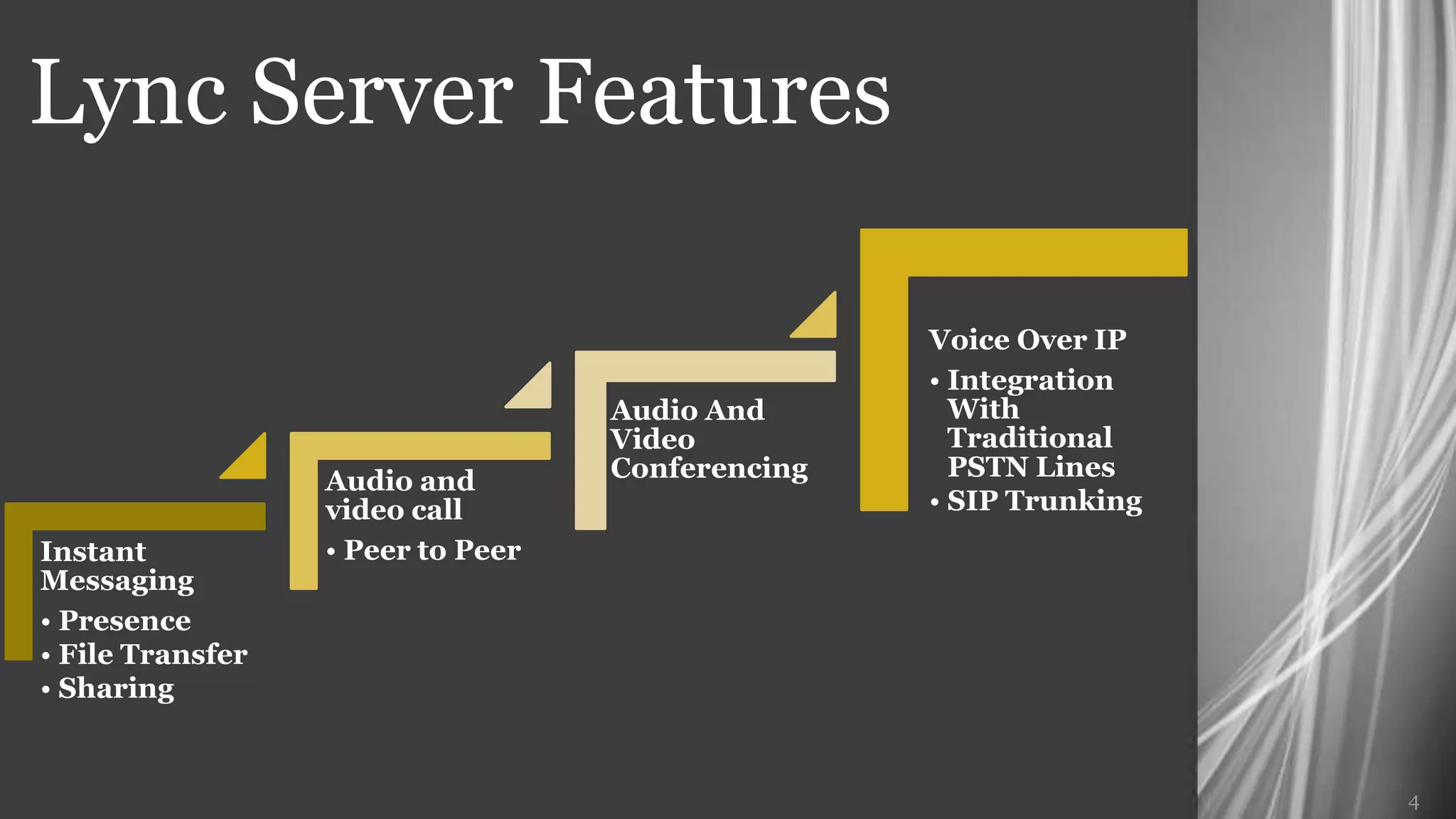 Lync Server Features




                       4
 