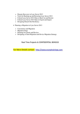 Lync server training hyderabad