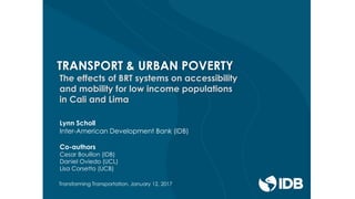 Transport & Urban Poverty | PDF