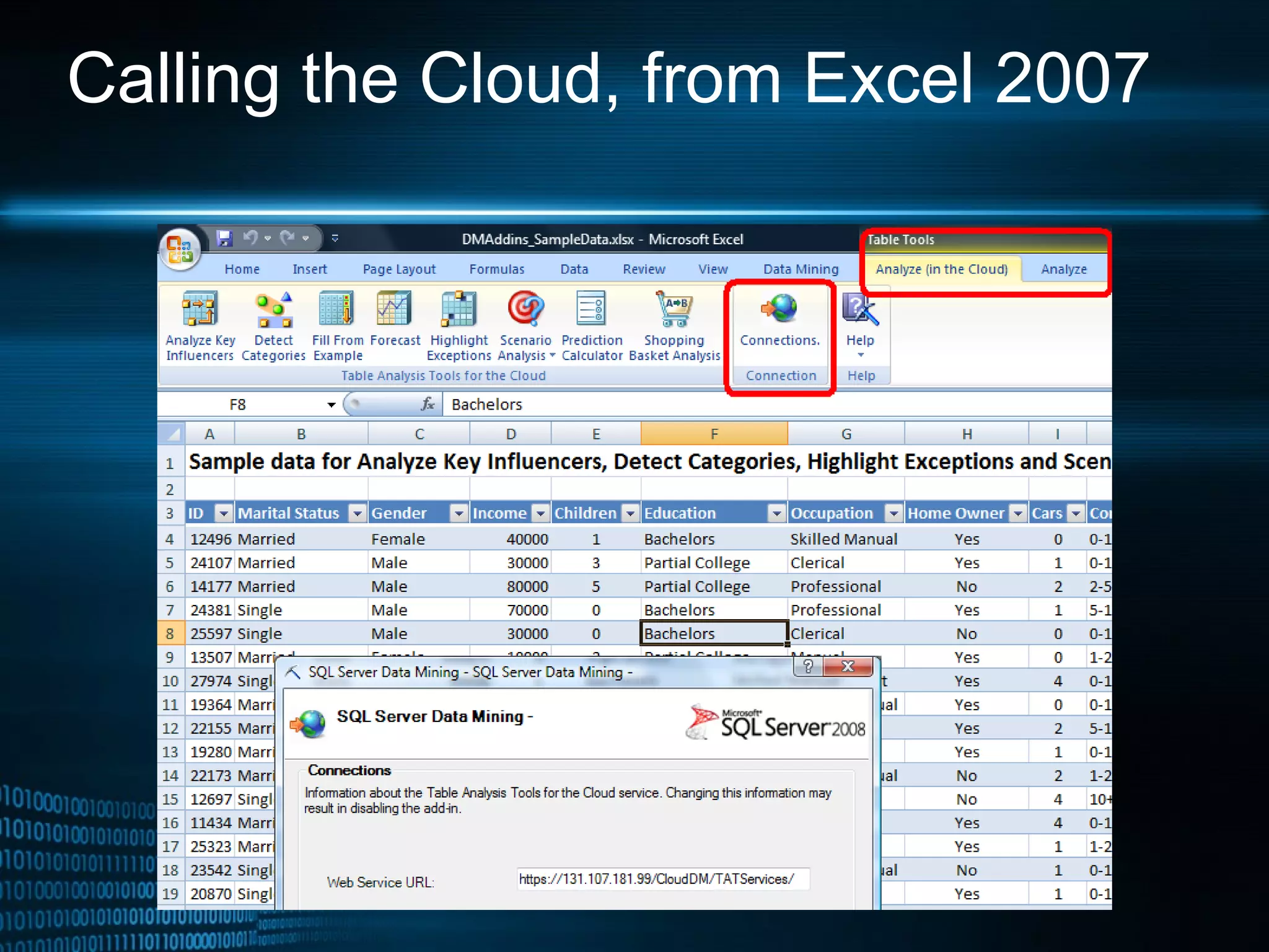 Calling the Cloud, from Excel 2007 