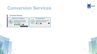Conversion Services
 
