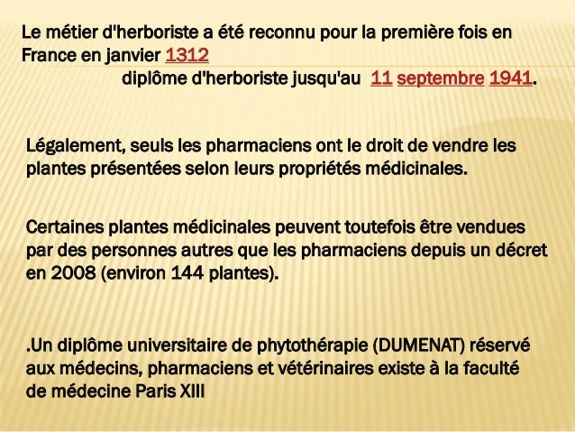 diplome universitaire herboristerie