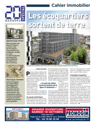 SPÉCIAL

Les écoquartiers
sortent de terre

Ville de Forcalquier

minutes

Cahier immobilier

Dans les Alpes-deHaute-Provence,
le centre-ville
de Forcalquier,
une ancienne cité
médiévale, tombait
en ruine.
Il a été transformé
en écoquartier.
Et les habitants
de redécouvrir
leur commune.

C. Halborn / 20 Minutes

REPORTAGE

L’écoquartier Claude Bernard, à Paris (19e), est l’un des 34 projets existants en Ile-de-France.
Ouen représentent le plus grand chantier d’écoquartier en cours en région
anneaux solaires, matériaux éco- parisienne. Lancé en 2003, le projet
logiques, espaces collectifs : de- devrait être finalisé d’ici à 2025, avec
puis 2009, les écoquartiers sor- 1 000 appartements livrés dès à 2015.
tent de terre en Ile-de-France. Il existe Bouygues Immobilier annonce que «
actuellement 34 projets « dont 17 sont 80 % des appartements ont d’ores et
déjà construits », indique le conseil ré- déjà été vendus à des propriétaires ocgional. Le but est de
cupants ».
« répondre aux incer« Le prix du mètre Le constructeur
titudes énergétiques,
se récarré et l’arrivée de la immobilier succès
environnementales et
jouit de ce «
ligne 17 séduisent. » commercial »
immobilières », affirme Franck Faugrâce à « un prix du
cheux, responsable de l’aménagement mètre carré maîtrisé (4150 €), une quaopérationnel durable au ministère du lité résidentielle élevée et des facilités
Logement et de l’Egalité des territoires. de transport », note Tristan Lucchetti,
directeur d’agence Bouygues ImmobiUn succès à Saint-Ouen
lier. En effet, l’arrivée en 2017 de la
Avec 100 hectares en bords de Seine, ligne 14 du métro dans la ville attire une
4 000 logements dont 40 % de loge- clientèle davantage parisienne. « La
ments sociaux, des bureaux, une moitié des acquéreurs ont moins de 34
crèche et un parc, les Docks de Saint- ans », précise-t-il. De plus, « des éléRomain Lescurieux

Cb2 / Zob / Sipa

P
PRATIQUE

Comment gagner
de l’espace dans
votre logement ?
Pour 20 Minutes,
deux décoratrices
d’intérieur livrent
leurs secrets : des
rangements malins,
une porte coulissante
et un jeu de miroirs
suffisent à améliorer
votre quotidien.

ments de développement durable
comme le chauffage urbain séduisent », conclut Tristan Lucchetti.

L’écologie en question

Le côté environnemental semble toutefois être relégué au second plan. «
Les clients ne cherchent pas davantage
à savoir ce qu’il y a derrière le label
écoquartier », confie une salariée d’un
promoteur immobilier.
Pourtant, la mairie de Saint-Ouen
vante les futures installations : « Les
immeubles seront équipés d’un réseau pneumatique de collecte des
déchets. La place de la voiture sera
réduite, puisque les parkings seront
mutualisés. » Pour Bernard Allagnat,
de la société Inddigo, spécialiste du
développement durable, « il faut une
implication des résidents dans un tel
projet, sinon on ne peut pas parler
d’écoquartier. » W

 